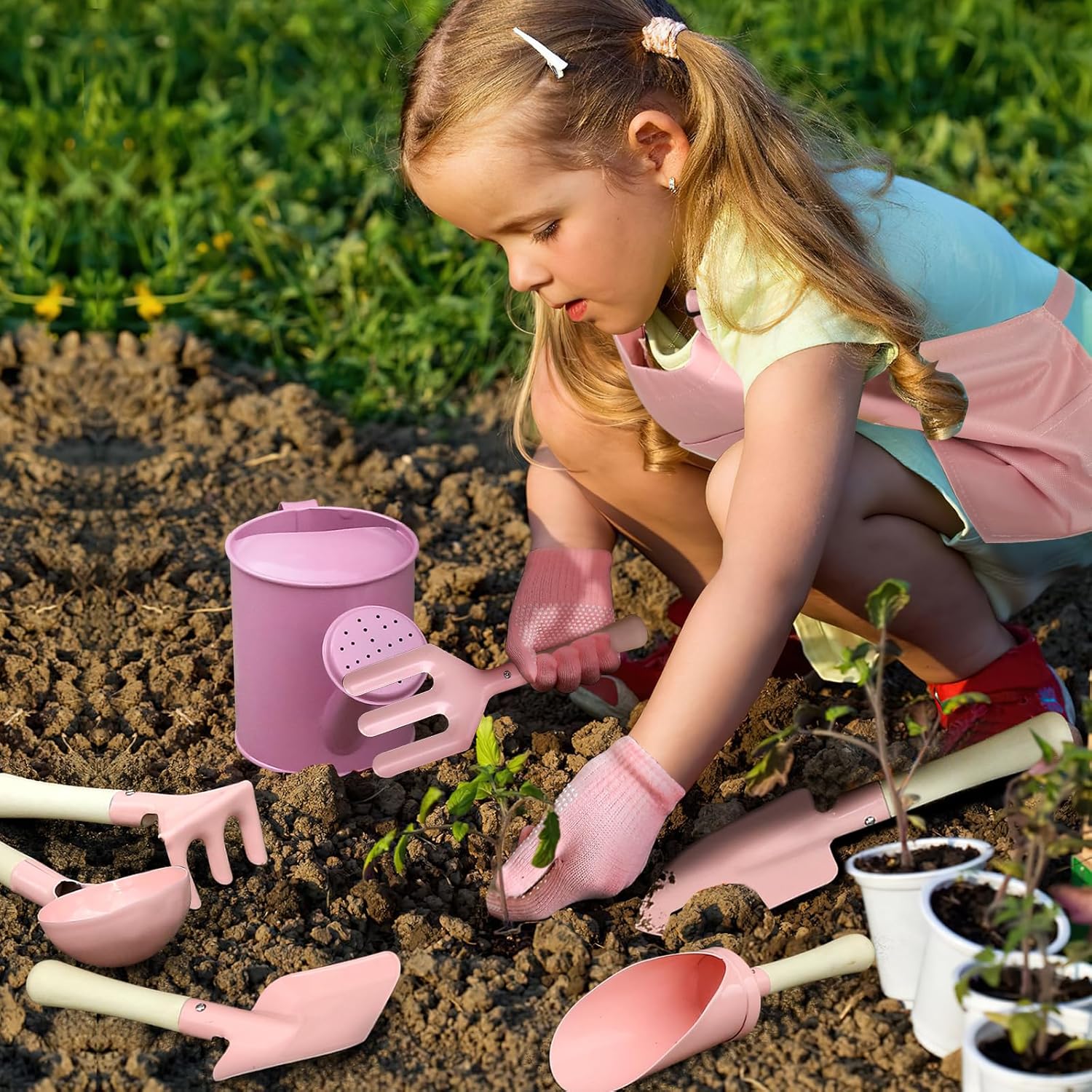 Gardening Tools Toddler - Kids Gardening Set 7 Pcs, Floral