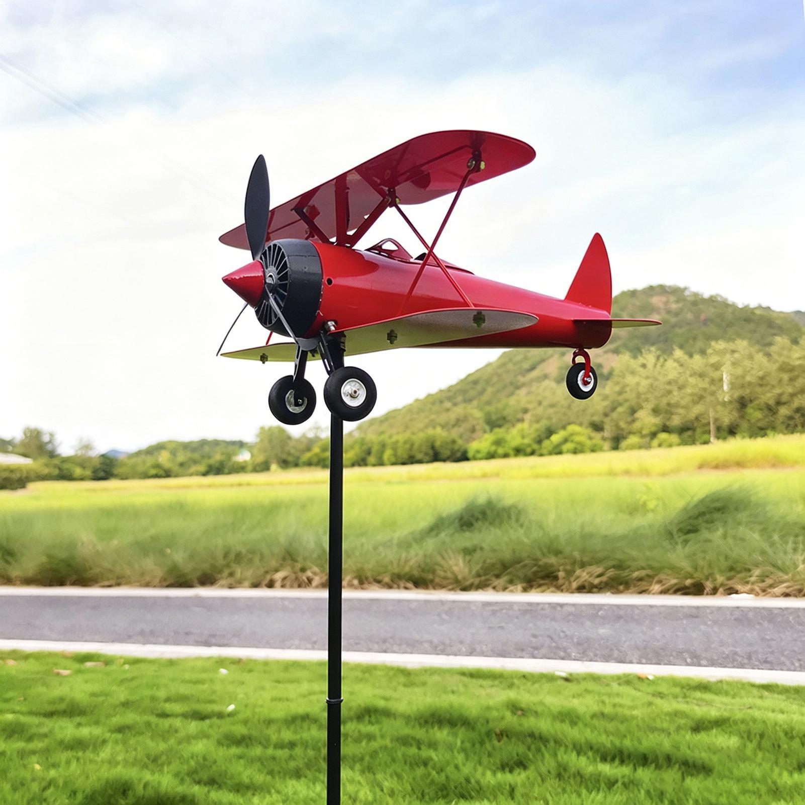 Gardening Tools Rake - Airplane Weathervane Metal Windmill Wind Measuring