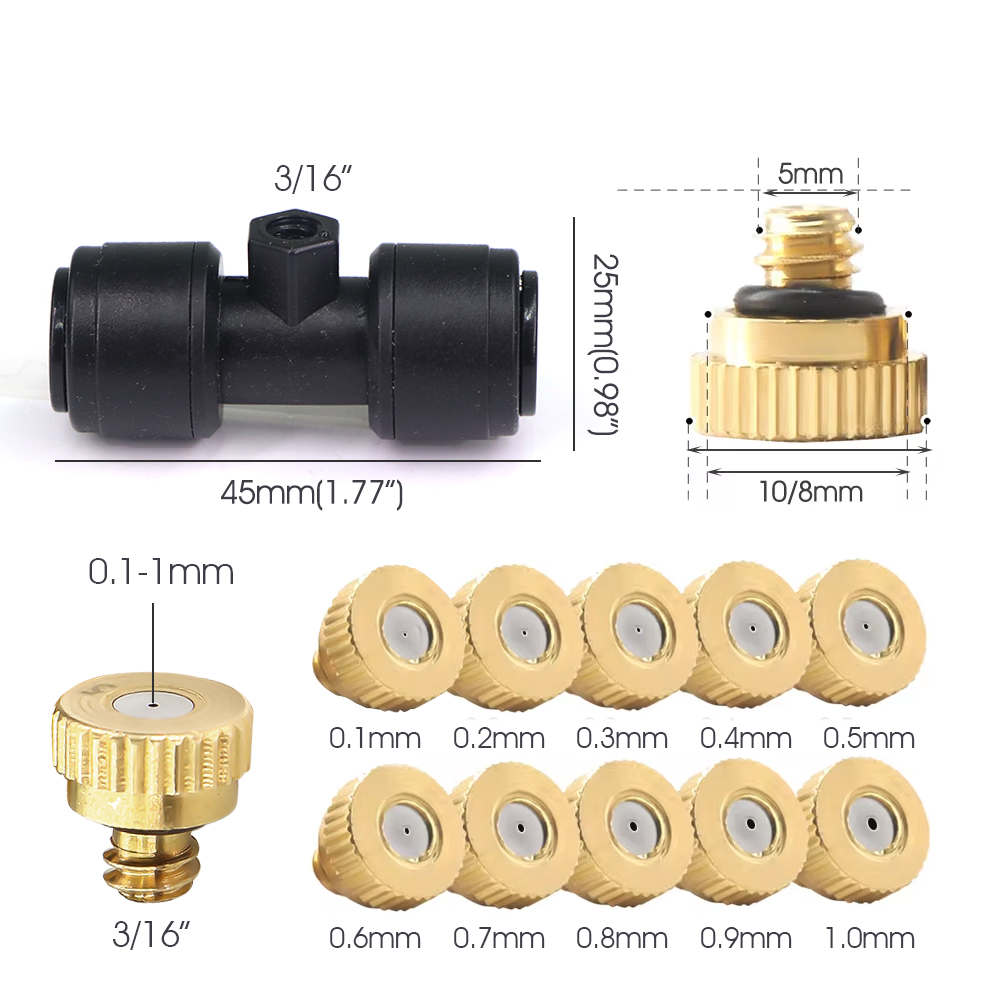 0.1-1mm Brass Spray Nozzle W/T - огляд і ціна Garden Hose Nozzle