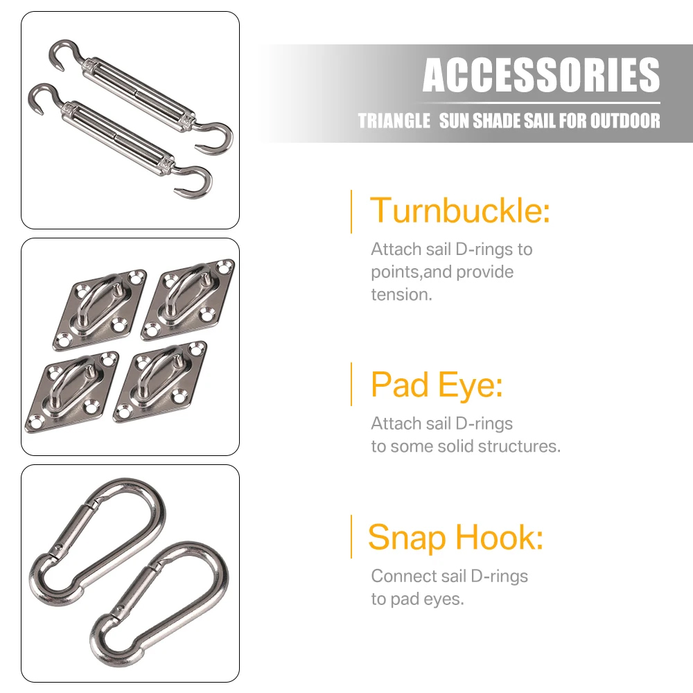 Stainless Steel Sun Shade Sail - огляд і ціна Gardening Tools Kit For Home Garden