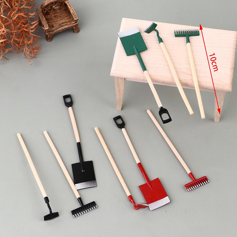 3Pcs 1:12 Dollhouse Miniatures - огляд і ціна Gardening Tools Rake